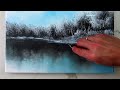 Whispers of Winter&#39;s Palette: Acrylic Landscape Painting Techniques, Embracing Transcendent Blue Sky