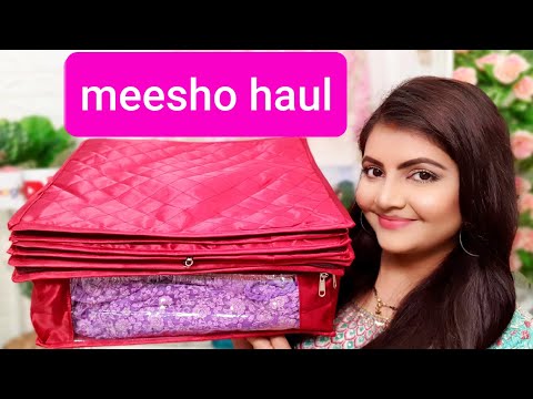 Meesho shopping haul | RARA | saree storage bag | silky satin bag  |