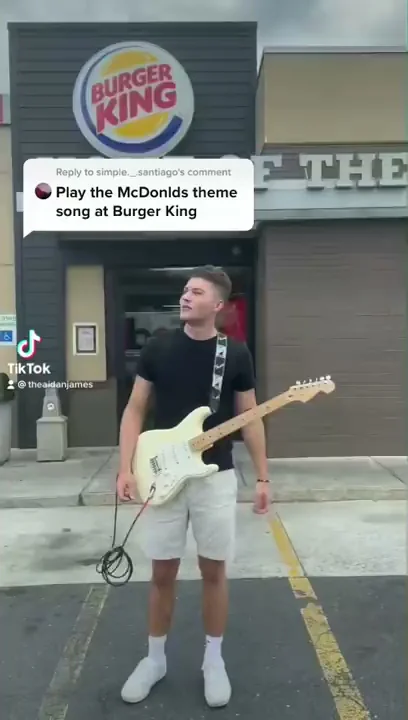 Playing the MCDONALDS theme inside BURGER KING