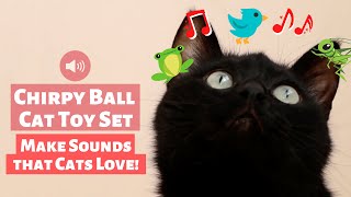 Make Sounds that Cats Love! Chirpy Ball Cat Toy Set by Petites Paws 3,359 views 2 years ago 1 minute, 44 seconds