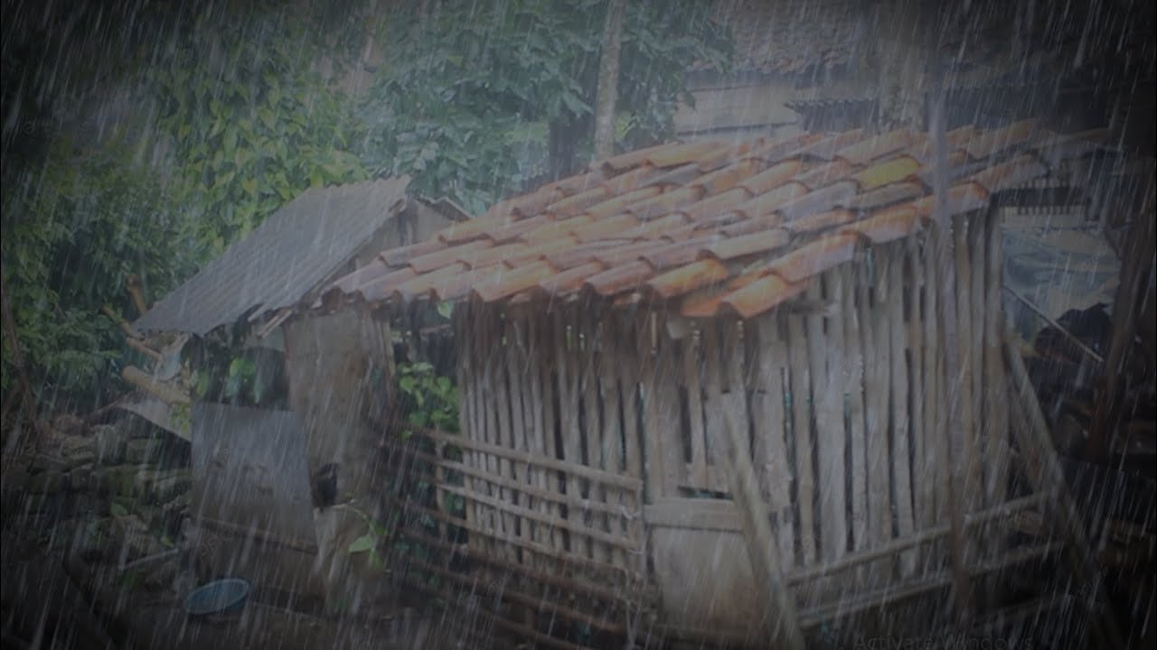 Heavy Rainfall in a Remote Village | Relax, Sleep, and Clear Your Mind