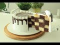 Eggless Soft Moist Checkerboard Cake | Eggless Moist Sponge Cake Recipe