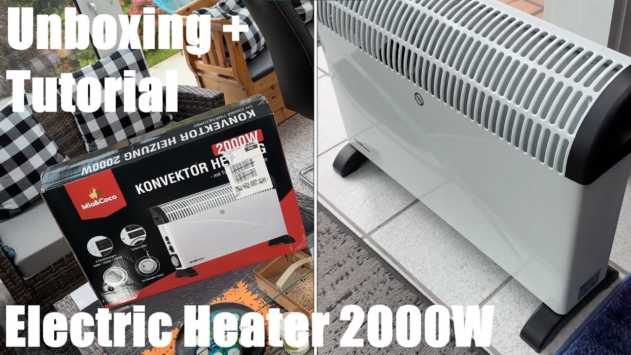 Electric Heater Energy Saving 2000 W with Turbo Fan, 24 Hour Timer Unboxing  and instructions 