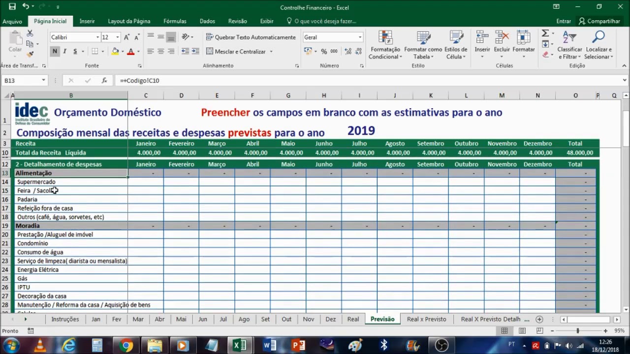 Como Fazer Uma Planilha Simplificada De Orcamento Domestico No Excel Images