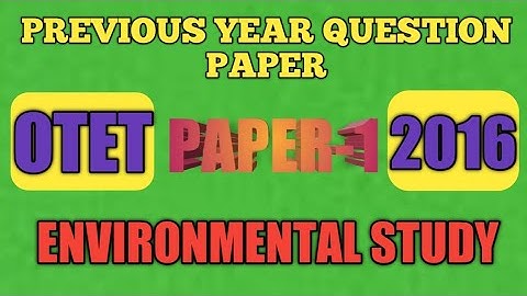 OTET|OTET 2022|OTET EVS QUESTION|OTET 2016 EVS QUESTIONS|PREVIOUS YEAR OTET EVS QUESTION PAPER