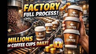 ☕🏭 Factory Full Process | Inside a Modern Coffee Factory – Millions of Coffee Cups Produced Daily 😳