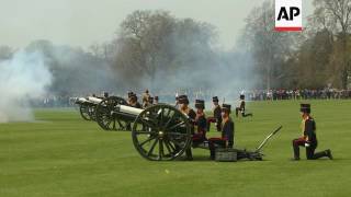 Gun salute in London park for Queen's birthday