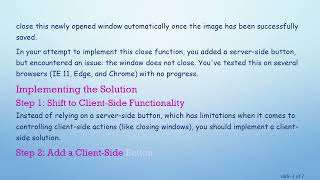 Automatically Close the Browser Window After Saving an Image in AJAX JSON C#  ASP.NET