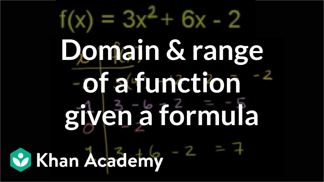 Domain And Range Of A Function Given A Formula | Algebra Ii | Khan Academy