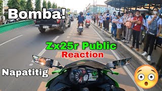 Zx25r Public Reaction 17 || bagong spot ng talisay cebu Mountain view || napatitig si ate!