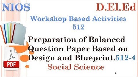 Preparation of SOCIAL SCIENCE Question Paper by BLUE PRINT 512-4( Workshop Based Activities 512)