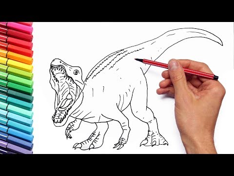 How to Draw Jurassic World New Dinosaur Baryonyx - Dinosaurs color pages for kids