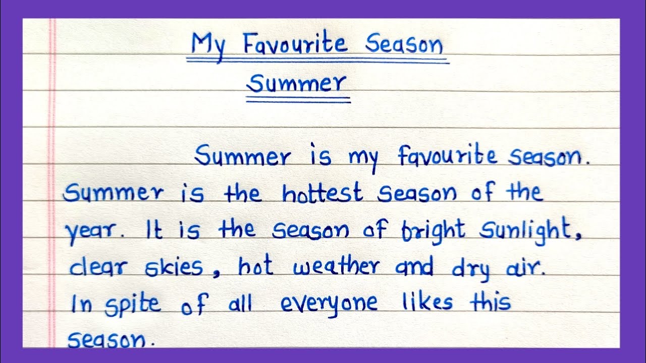 essay about my favourite season summer