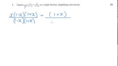 OCR Core 4 June 2014 q1 - Rational Functions/Algebraic Fractions