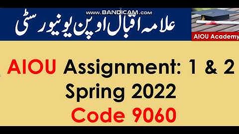 AIOU Code 9060-1 & 2 Solved Assignments Spring 2022