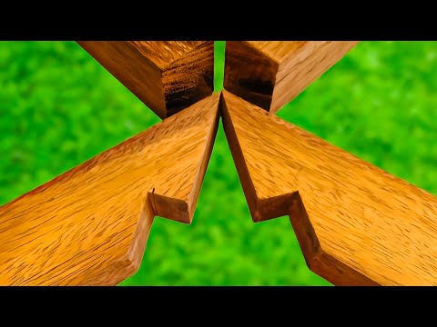 Amazing japanese woodworking / Lightning storm joint stuck in wood