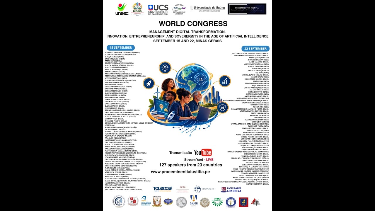 WORLD CONGRESS. DIGITAL TRANSFORMATION MANAGEMENT. INNOVATION, ENTREPRENEURSHIP AND SOVEREINGNTY...