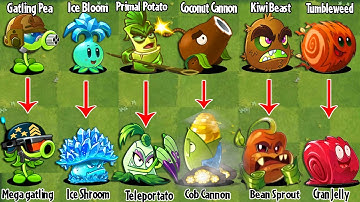 PvZ 2 Discovery - Every Old & New Plants Evolution NOOB - PRO - HACKER version