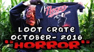 Loot Crate October 2016 HORROR Unboxing: Nightmare on Elm Street, Friday the 13th, Walking Dead