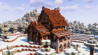 Уютный зимний домик в Minecraft | Как построить