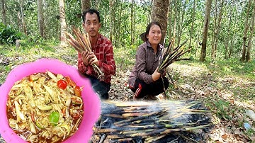 Peb tuav qaub dib thiab ci ntsuag xyoob qeeg noj su tom teb ntoo yas