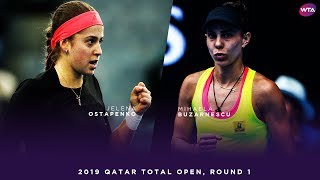 Jelena Ostapenko vs. Mihaela Buzarnescu | 2019 Qatar Total Open First Round | WTA Highlights