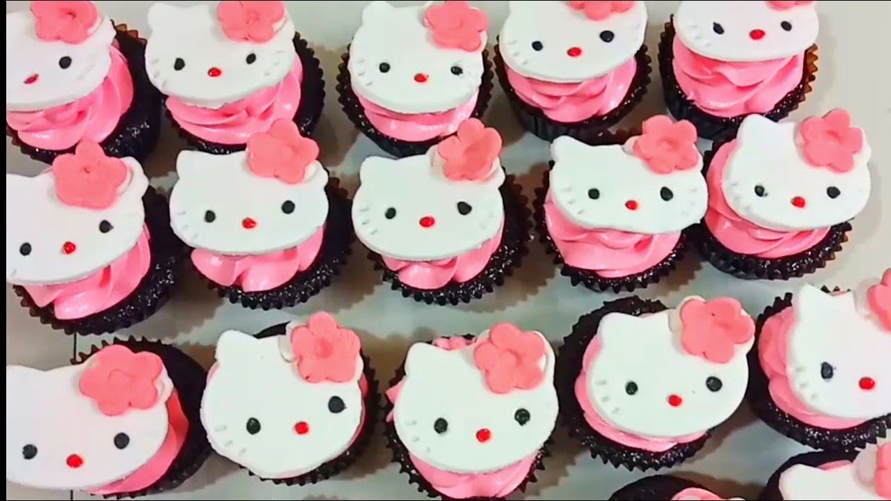 HELLO KITTY CUPCAKE / BOILED ICING / CUPCAKE DECORATING 