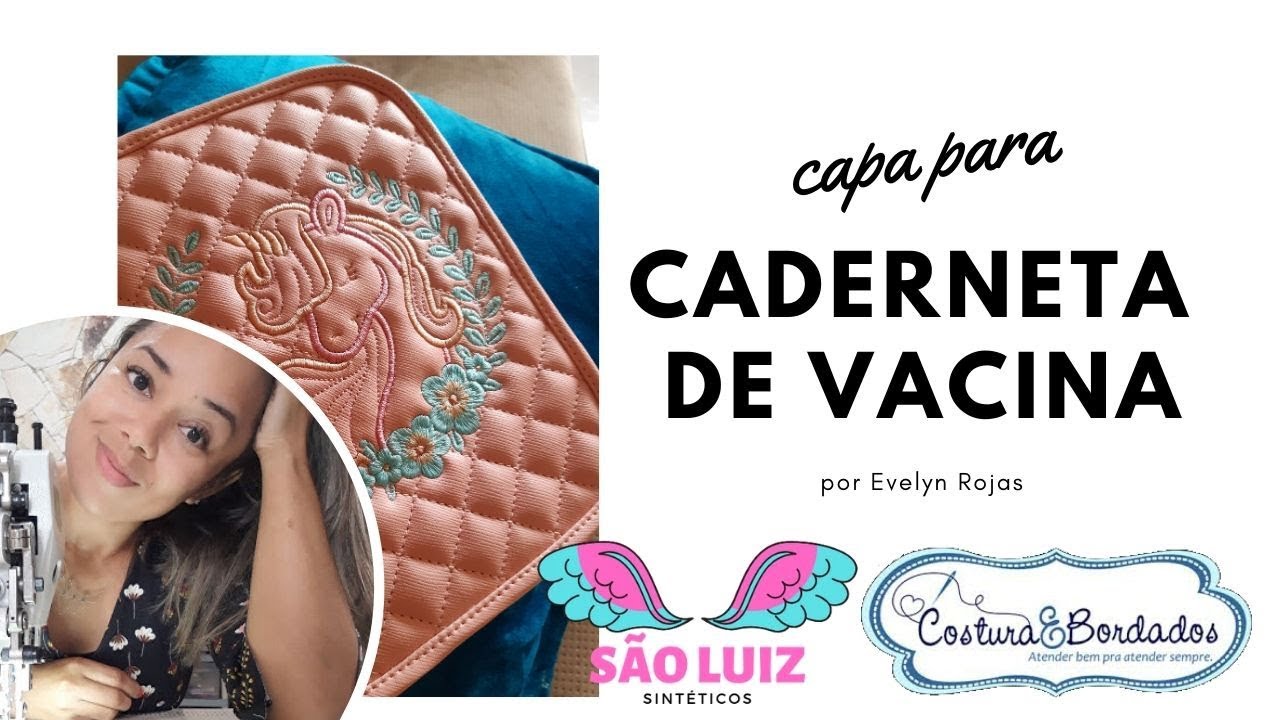 aula capa caderneta de vacina com zíper - costurando na A6F