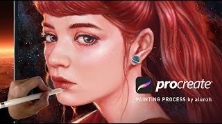 ipad pro Procreate Painting process: The Mars by alunzh ｜Ipad Pro Procreate 作畫過程 01
