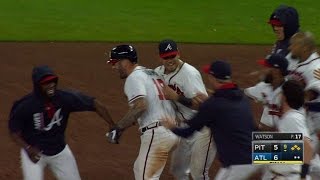 PIT@ATL: Adams smacks a walk-off single down the line