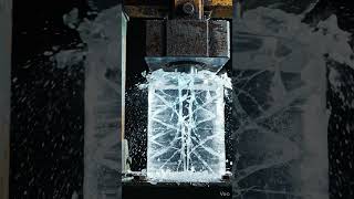 Giant Ice Cylinder Under Hydraulic Press! Oddly Satisfying ASMR Ice Crushing 🧊💥