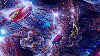 Red Tesla flies through space to Saturn