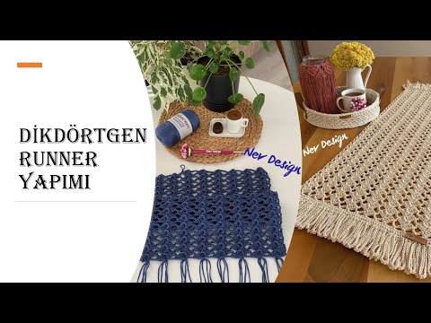 Dikdörtgen Runner İki Modelin yapılışı Tek VideodaTable Runner #crochet #handmade #runner #diy #örgü