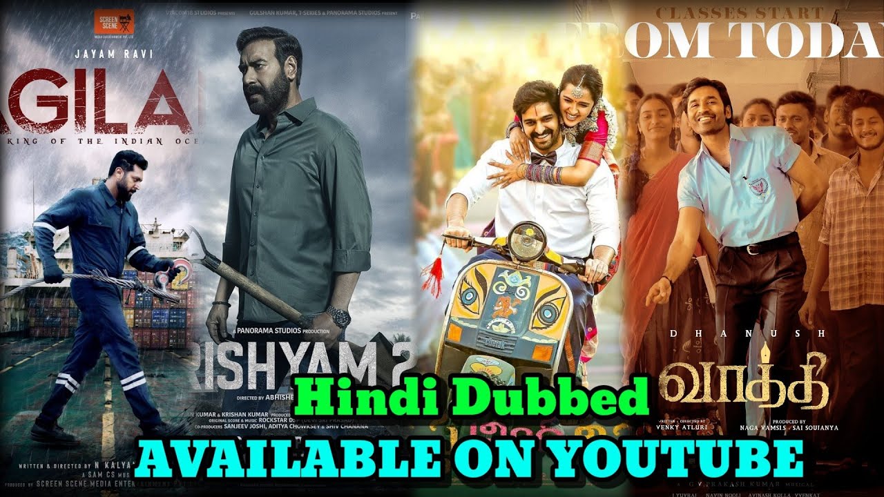 Top 5 New South Hindi Dubbed Movies Available On YouTube | Agilan ...
