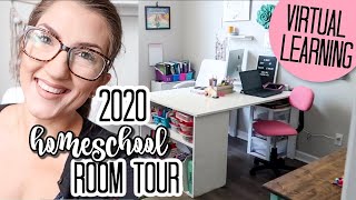 Office / Homeschool Room Makeover & Tour | Virtual Learning Setup // Home Office Organization | 2020