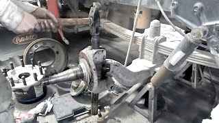 Peterbilt 359 Rebuild ep64  replacing kingpins steer axle