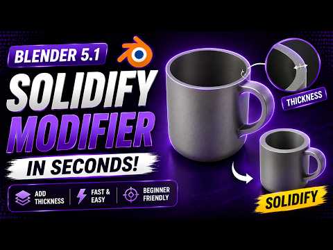How to Use the Solidify Modifier in Blender 5.1 | Beginner Tutorial