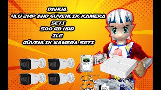 Dahua 4Lü 2Mp A Güvenlik Kamerası Seti 500 Gb D Ile Güvenlik Kamera Seti Resimi