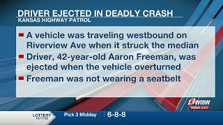 Driver ejected from vehicle causing fatal crash in Wyandotte County