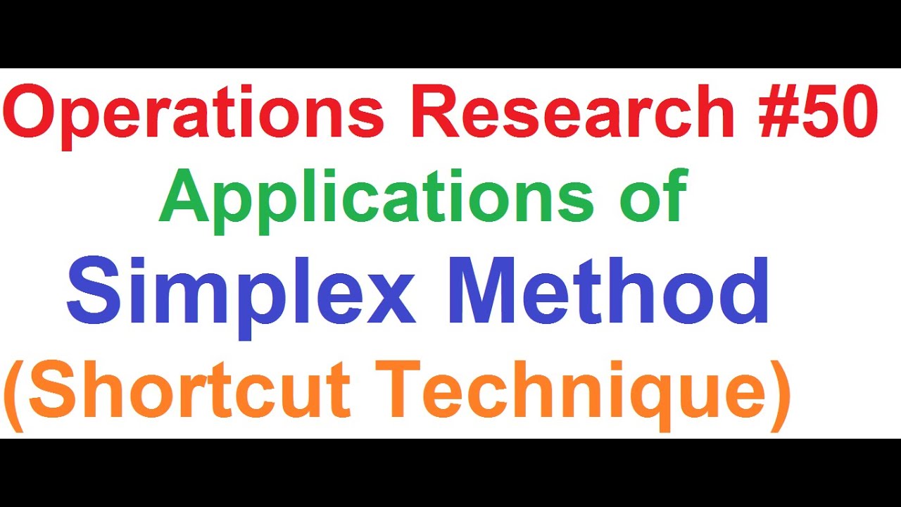 operational research tutorials