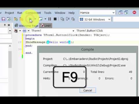 delphi seattle, simple hello world application
