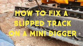 How to fix a slipped mini digger track #minidigger #chinesemindigger #microdigger