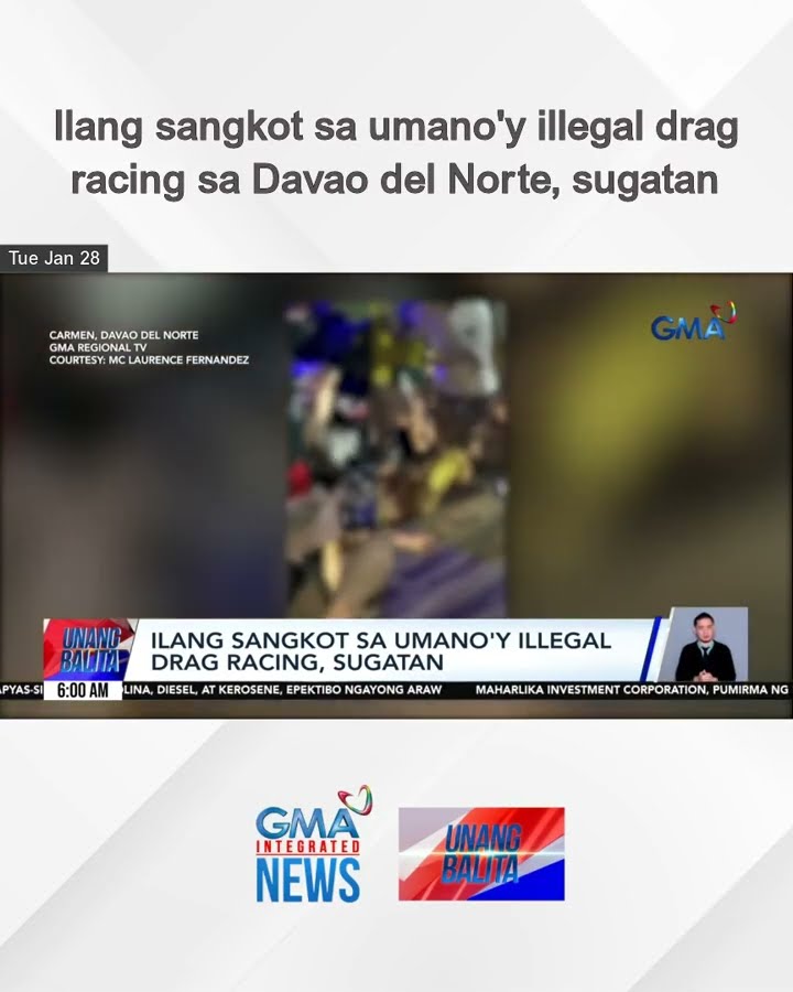 Ilang sangkot sa umano'y illegal drag racing sa Davao del Norte, sugatan | Unang Balita