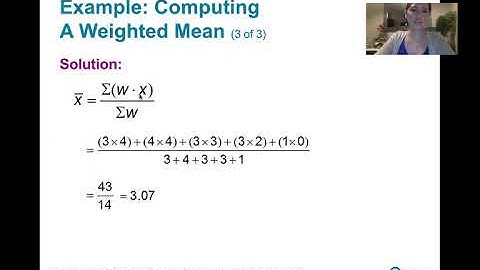 3.1.3 Measures of Center - Computing a Weighted Mean