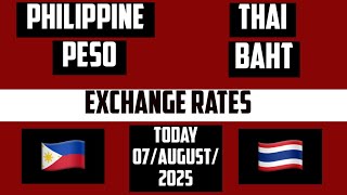 Philippine Peso To Thai Baht 7 August 2025 Thai Baht Slightly Appreciated Against The U.s. Dollar