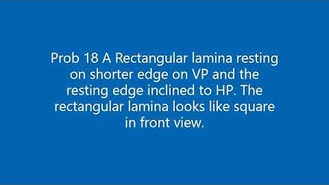 Prob 18 Rectangular lamina resting on shorter edge on VP