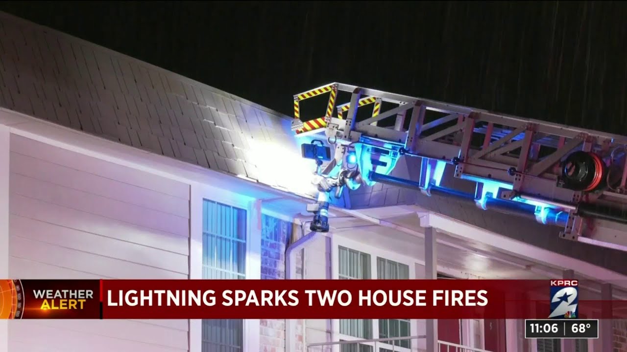 Lightning sparks 2 house fires - YouTube