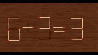 Turn the wrong equation 6+3=3 into correct. Matchstick Puzzle #riddles #test #puzzlesolve Profile