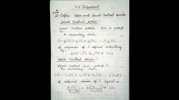 #M.Sc#, (Math), Upper & lower Central series, Sem.-1st, Paper paper- Group theory, #MGKVP#