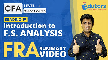CFA Level 1 - Summary Video (2020) | Introduction to F.S.Analysis | FRA | Hindi